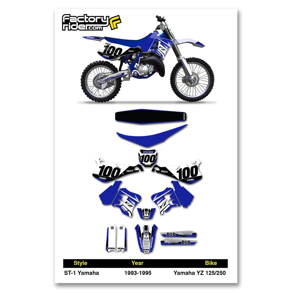 1993 - 1995 年 YZ 125 YZ 250 GRAPHCS 套件/编号盘/座椅套捆绑包 - ST-1 — 第 1/4 张图片