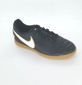 046 Nike Tiempo Rio III IC Indoor Soccer Cleats Black/White Size 5Y US - Picture 1 of 10