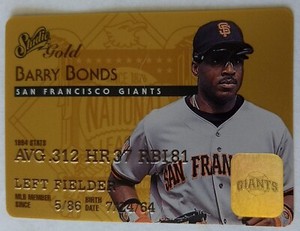 BARRY BONDS, 1995 DONRUSS STUDIO GOLD CARD #7