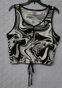 Womens No Boundaries Black And White Tank Top XL (15-17) Good Condition  - Picture 1 of 7