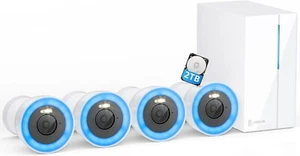 Sistema de Cámara de Seguridad 4MP NVR PoE, Cámaras IP Exterior con Cable F1.0 con Foco - Imagen 1 de 9