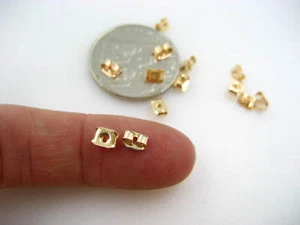 50 Stck. (25 Paar) Metall vergoldet SCHMETTERLING OHRRING RÜCKEN STOPPER 3,5 X 5 mm - Bild 1 von 6