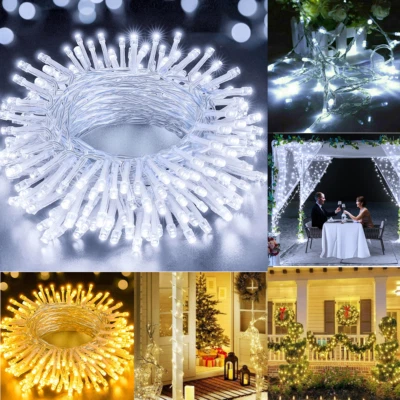 LED Lichterkette Strom Weihnachtslichterkette 10/20/30/50m Außen Innen Deko DHL - Bild 1 von 4