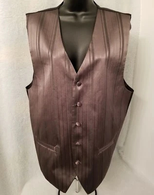 Cardi Collection Mens Vest Shirt Size L L Large Black Gray Striped - Image 1 of 3