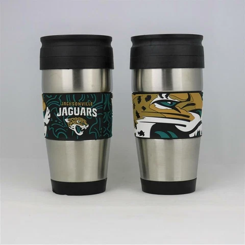 Jacksonville Jaguars NFL Licensed 15oz Stainless Steel Tumbler w/ PVC Wrap Cover