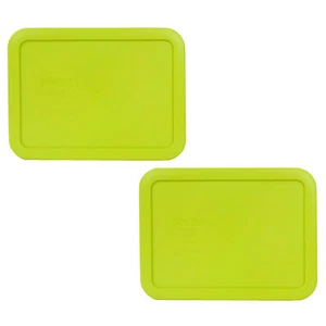 Pyrex 7210-PC Rectangle 3 Cup Storage Lid Cover Edamame Green 2PK for Glass Dish - Picture 1 of 2