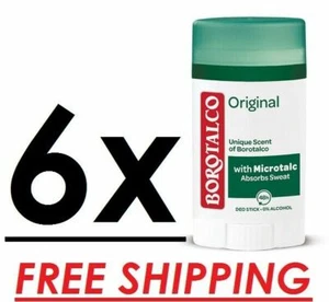 6x BOROTALCO ORIGINAL 48h Solid Stick Deodorant with Microtalc 40ml Unique Scent - Picture 1 of 2
