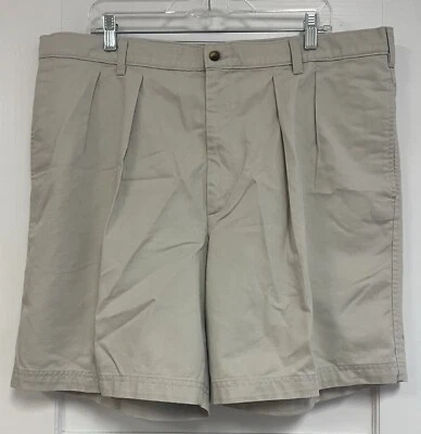 Pantalones cortos para hombre Savane Process 2000 caqui talla 42 (40 real) plisados delanteros Foto 1 de 4