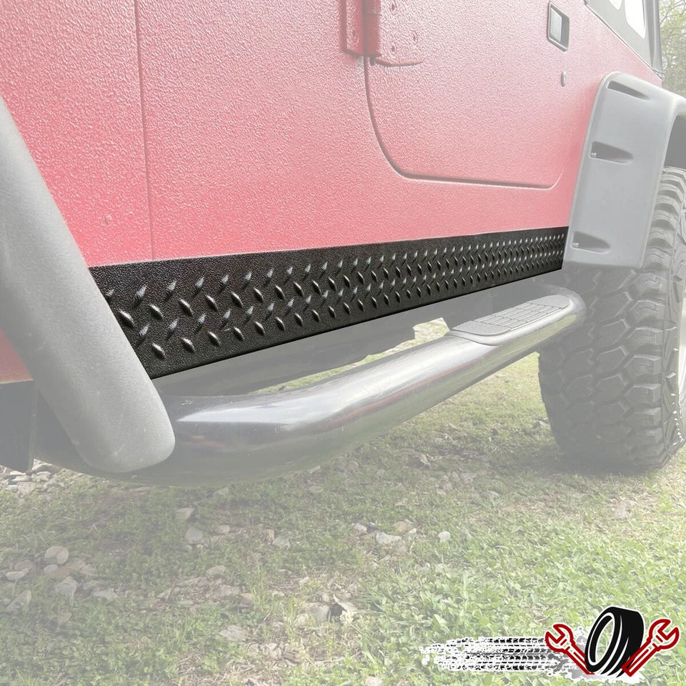 Pair New Side Body Armor Rocker Panel Kit For Jeep 1997-2006 TJ Wrangler Foto 1 de 4