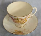 Sampson Smith Old Royal Bone China Vintage Tea Cup & Saucer Yellow, Pink Flowers