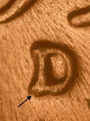 1956-D WRPM-051 D/D Tilted Lincoln Wheat Penny Cent~Nice BU/Uncirculated Red - Image 1 of 3