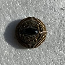 Antique Black Glass & Brass Button Gay 90's 1890's ? Faceted Center piece Large