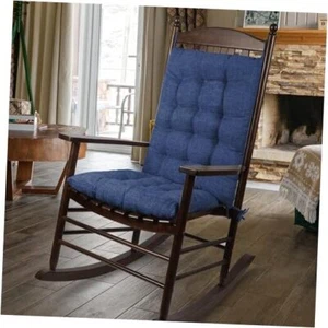 Extra Large Rocking Chair Cushion Thick Linen Chair Pads Back and Seat Navy - Picture 1 of 7