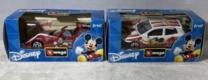 Disney Burago Diecast Mickey Cars 1/43 Scale Lot Of 2 - Picture 1 of 16