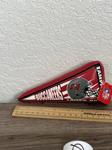 Tampa Bay Buccaneers Flag Pennant Desk Top Pillow Plush Stuffed NFL Mancave Cover