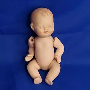 Bambola vintage tedesca in ceramica bisque 5 pollici - Foto 1 di 12