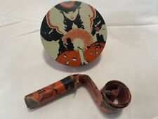 Vintage US Metal Halloween Tin Litho Noise Maker Shaker Witch and Party Horn