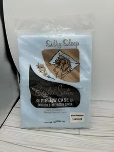 VTG NOS Silky Sleep Bridal Satin Zippered Pillow Case Standard (2 In Pack) - Picture 1 of 3