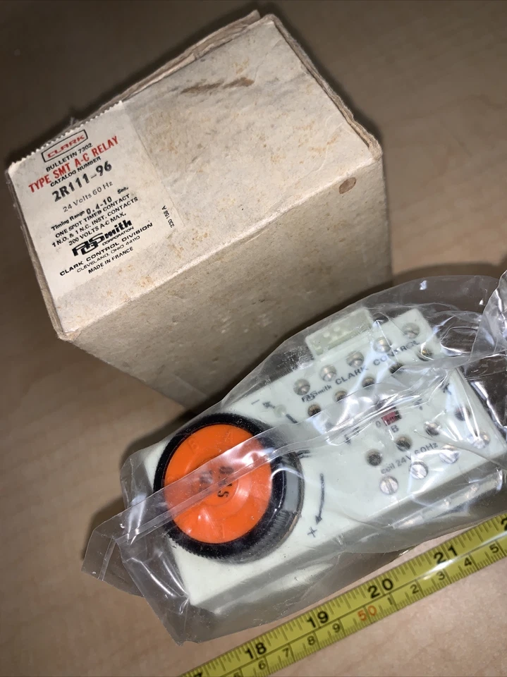 AO Smith Clark -- 2R111-96 --Type SMT AC Relay -- Timing .4-10 Sec -- Sealed - Image 1 of 4