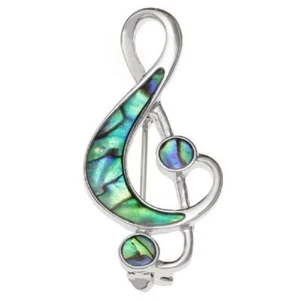 Höhenschlüssel Musik Brosche Pin Mütter Tag Geburtstag Geschenk Kirche Abendkleid - Bild 1 von 6