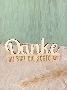 Danke Muttertag Geschenk Geschenkidee Mama Muttertagsgeschenk Herz Klötzchendeko - Bild 1 von 8