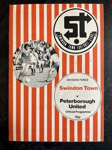 SWINDON TOWN F.C V PETERBOROUGH UTD. - 9 APR 1977 - Picture 1 of 2
