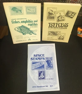 Lot ATA Handbook FISHES AMPHIBIA REPTILES Birds Philately SPACE Stamp Collecting - Picture 1 of 4