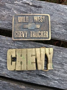 Vintage Wild West Chevy Trucker Belt Buckle, Chevy Belt Buckles - Picture 1 of 4