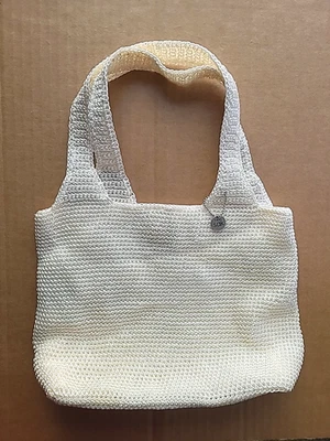 The Sak Crocheted Small Ivory-Colored Dual Handle Tote/Handbag 9.5"x7" - READ - Image 1 of 4