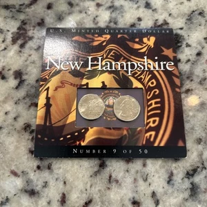 2000 NEW HAMPSHIRE STATE QUARTER SET UNZIRKULIERT VERSIEGELTE INFORMATIONSKARTE P&D - Bild 1 von 3