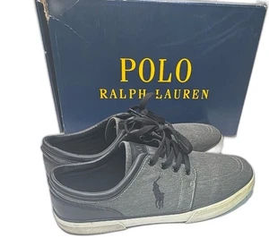 Polo Ralph Lauren Faxon Low Herren Größe 15D Washed Twill Schwarz Freizeitschuhe - Bild 1 von 12