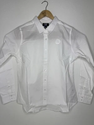 NWT Cutter & Buck Long Sleeve Shirt Button Down White Embroidered Mens Size XL - Image 1 of 4
