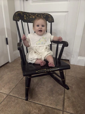 Винтажный детский стул Nichols and Stone Boston Rocker Steciled Black (Hitchcock) - Изображение 1 из 4