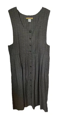 JERSEY VINTAGE BRYN CONNELLY MUJER ESTAMPADO TARTÁN VERDE CON BOLSILLOS.     TALLA 10 Foto 1 de 4