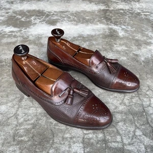 Mezlan Havanna Schuhe Herren Größe 9 Braun Leder Quaste Halbschuh Elegant Spanien Brogue - Bild 1 von 6