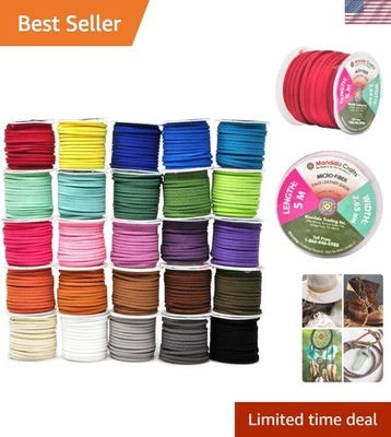 Cordones de gamuza sintética 25 cordones de cuero de colores surtidos para hacer joyas - 2,65 mm... Foto 1 de 4