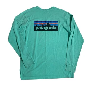 Patagonia Shirt Mens XL Green Crew Neck Responsibili Tee Fitz Roy Logo Hiking - Picture 1 of 7