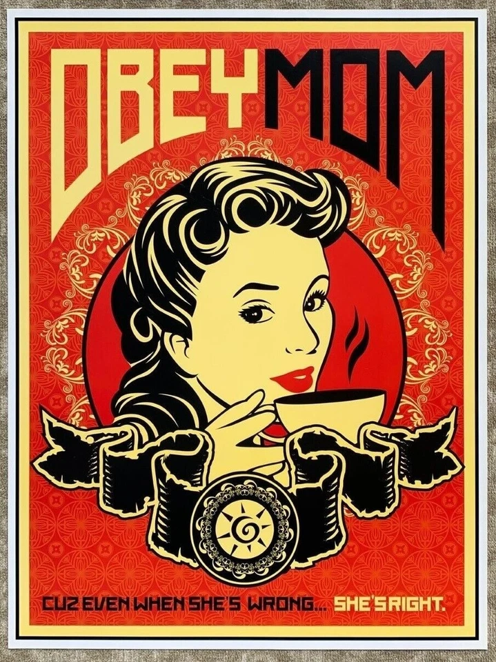 OBEY MOM Shepard Fairey Spoof 18 x 24 Poster PERFECT MOTHERS CHRISTMAS GIFT - image 1 of 1