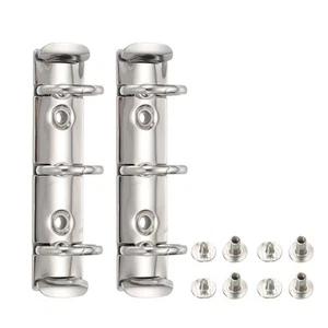 A8 Ringbuch Mechanismen, 2er Set 3-Loch Ersatz Ordner Planer, Silber - Bild 1 von 7