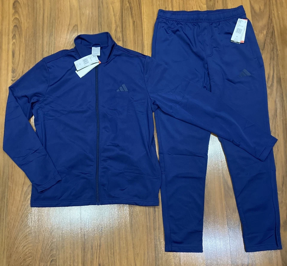 Adidas Para Hombre Conjunto de 2 PANTALONES Tricot Jack Chándal Azul Marino Talla S/M/L/XL/XXL Nuevo Foto 1 de 4