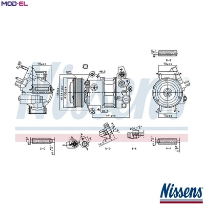 COMPRESSOR AIR CONDITIONING 890786 FOR FORD TRANSIT/COURIER/B460/Box/Body/MPV - Image 1 of 4