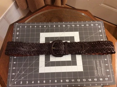 Cinturón para mujer Coldwater Creek de cuero tejido con hebilla envuelta talla L-XL Foto 1 de 4