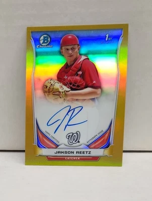 JAKSON REETZ 2014 Bowman Chrome GOLD REFRACTOR ~ Nationals ROOKIE AUTO #'d /50 - Image 1 of 2