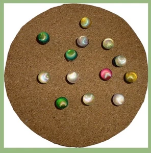 14 thumbtacks Mermaid fish scales round push pins assorted colors decorator - Picture 1 of 3