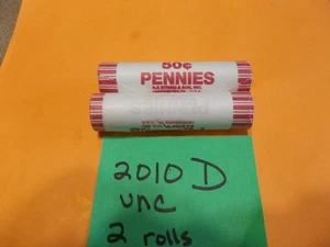 (100) 2010 D Unc. LINCOLN Schild CENT Rollen versiegelt Bankfolie KOSTENLOSER VERSAND! - Bild 1 von 3