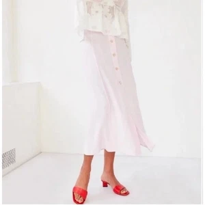 WILFRED | Falda midi Aritzia Amelie rosa pastel con botones delanteros | Pequeña - Imagen 1 de 5