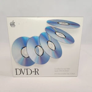 Apple DVD-R 5-Pack 4.7GB Geneeal Purpose Media Discs - Picture 1 of 5