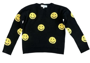Society & Stitch Girls Happy Face Crew Neck Pullover Sweater Size M(10-12) - Picture 1 of 4