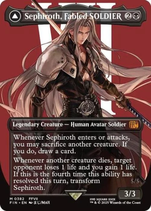 MTG English Sephiroth, Fabled SOLDIER (Borderless) (0382) NM Foil - Image 1 of 1