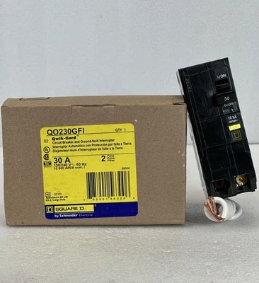 New Circuit Breaker Square D QO230GFI 30 Amp 2 Pole 120/240V GFCI - Image 1 of 3